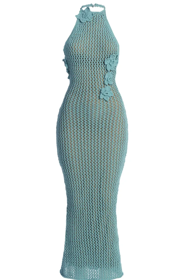 JLUXLABEL Aqua Paradise Crochet Maxi Dress