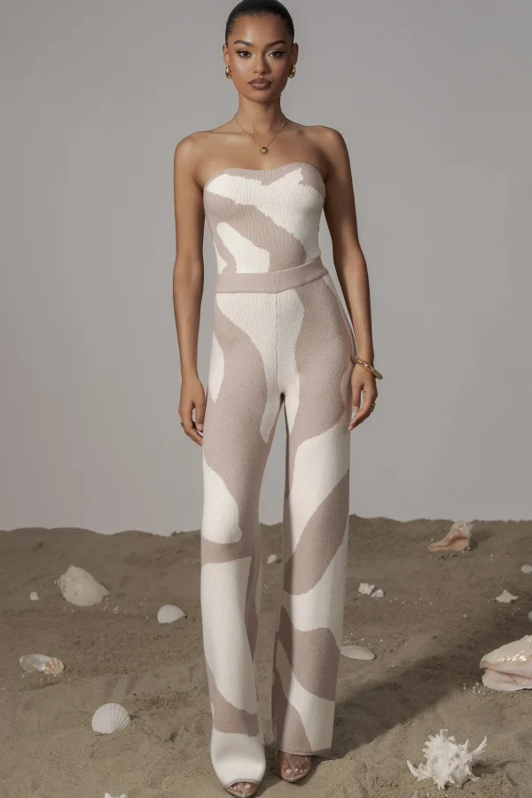 JLUXLABEL Beige Abstract Tiarra Pants