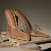 JLUXLABEL Beige Adora Clear Strap Heel