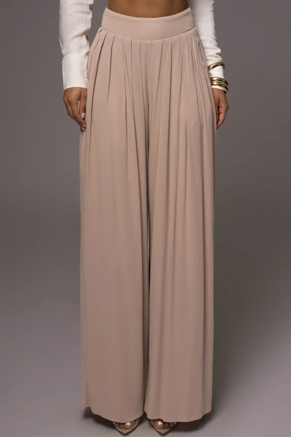 JLUXLABEL Beige After Sunset Pleated Pants