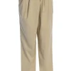 JLUXLABEL Beige Asymmetrical Draped Trousers