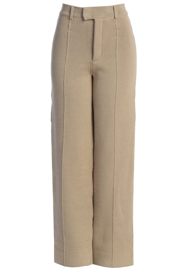 JLUXLABEL Beige Back In Business Knit Trousers