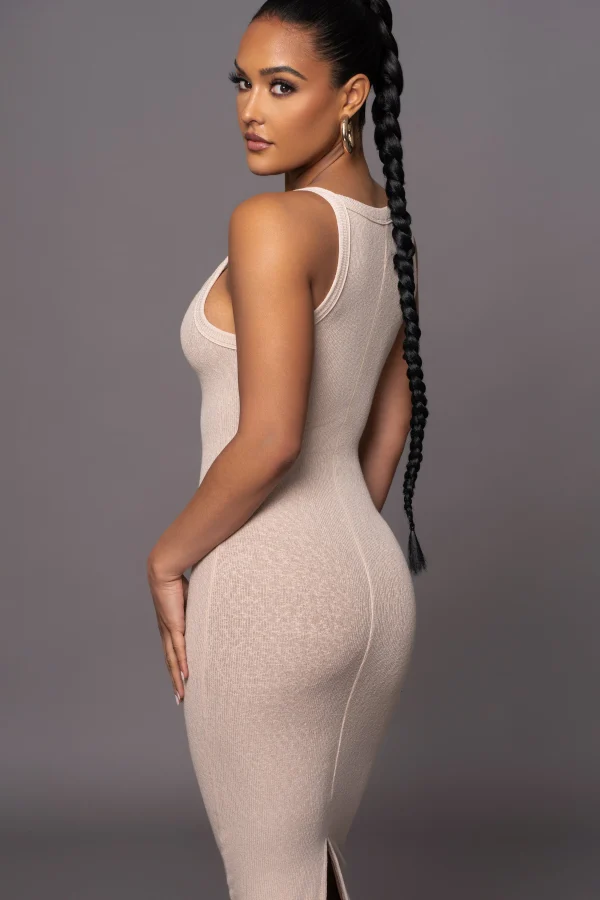 JLUXLABEL Beige Back To You Maxi Dress