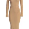 JLUXLABEL Beige Dakotah Midi Dress