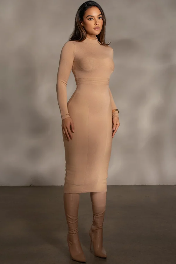 JLUXLABEL Beige Dakotah Midi Dress