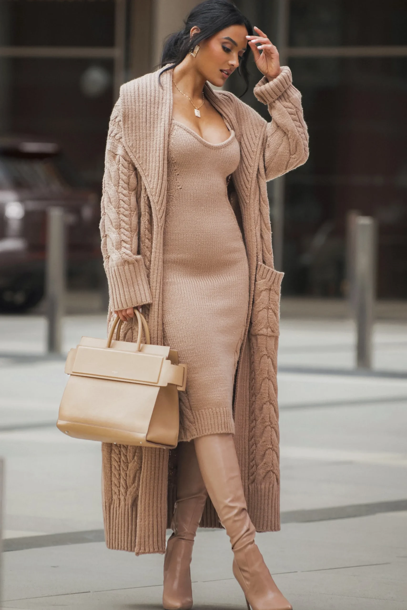 beige_daria_sweater_knit__10.webp JLUXLABEL Beige Daria Sweater Knit Dress