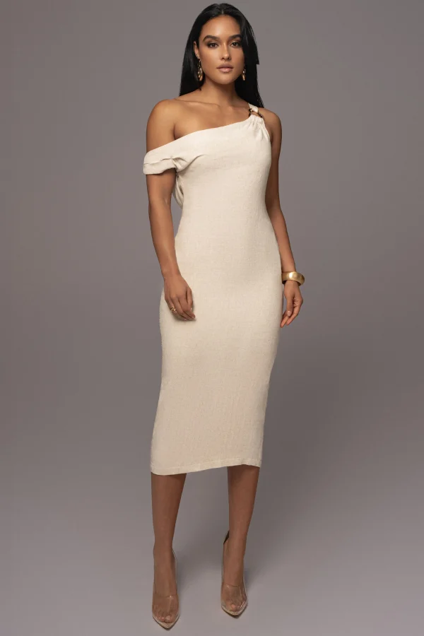 JLUXLABEL Beige Escape Linen Dress