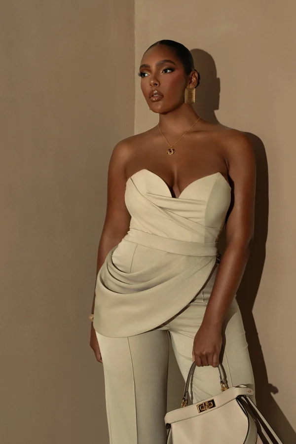 JLUXLABEL Beige Falling For You Corset