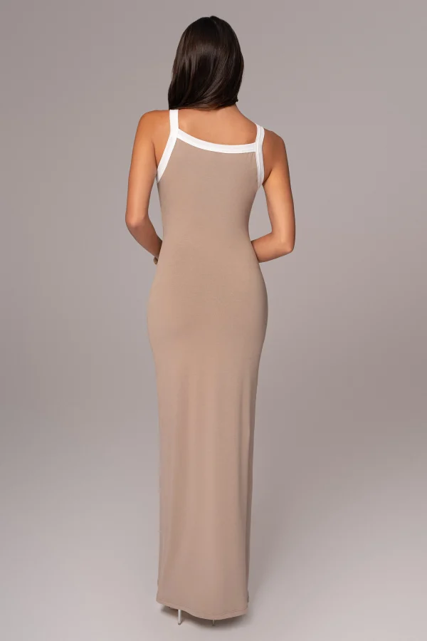JLUXLABEL Beige Francesca Contrast Maxi Dress