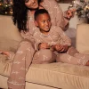Kids JLUXLABEL Beige Home For The Holidays Kids Pajama Set