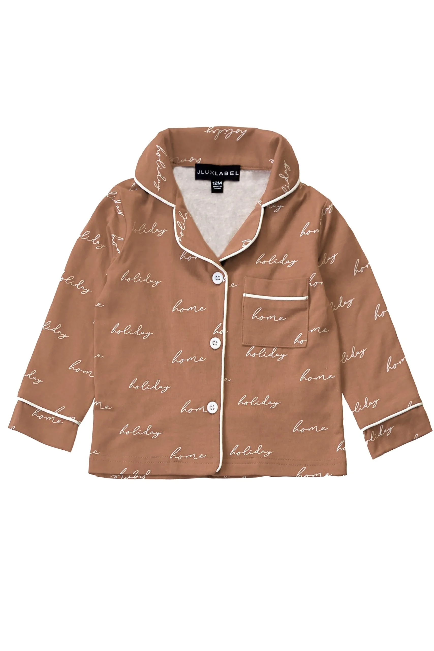 beige_home_for_the_holida_4-1.webp Kids JLUXLABEL Beige Home For The Holidays Kids Pajama Set