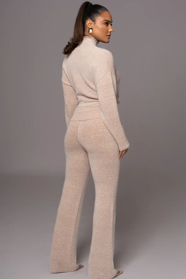 JLUXLABEL Beige Ivy Sweater Knit Pant Set