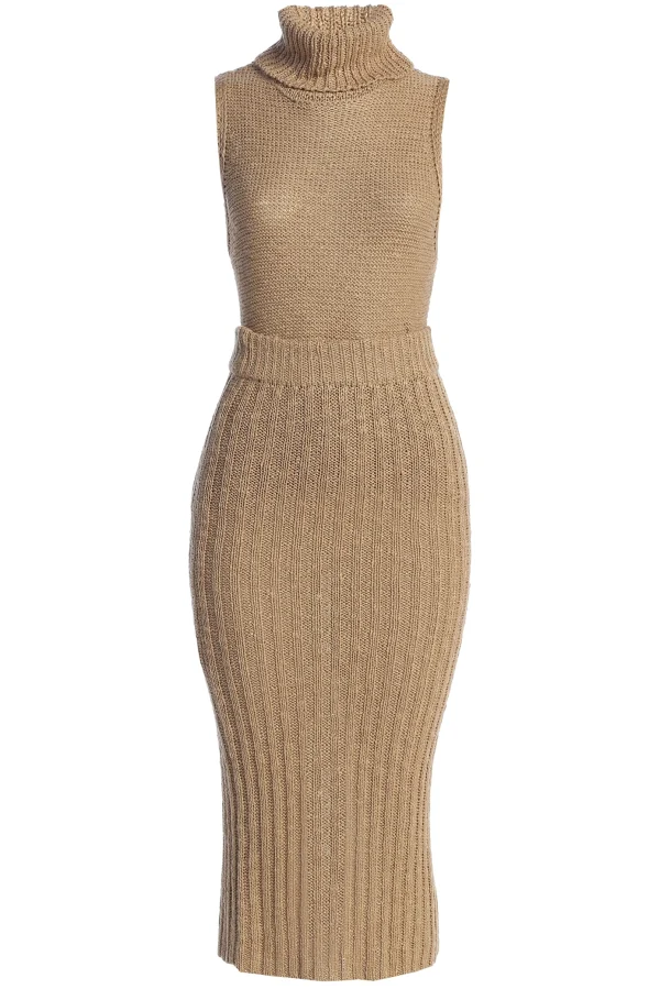 JLUXLABEL Beige Leida Knit Skirt Set