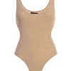 JLUXLABEL Beige Mesh Essentials Tank Bodysuit Undergarment