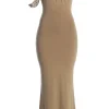 JLUXLABEL Beige Monette Asymmetric Dress