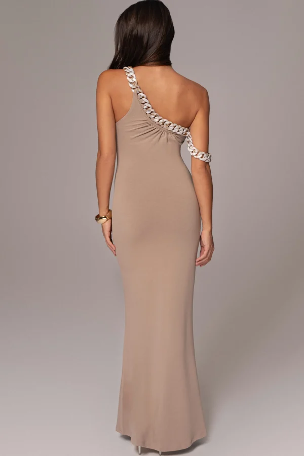 JLUXLABEL Beige Monette Asymmetric Dress