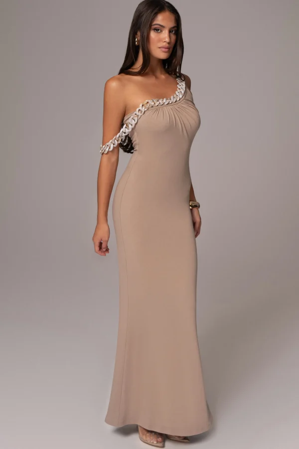 JLUXLABEL Beige Monette Asymmetric Dress