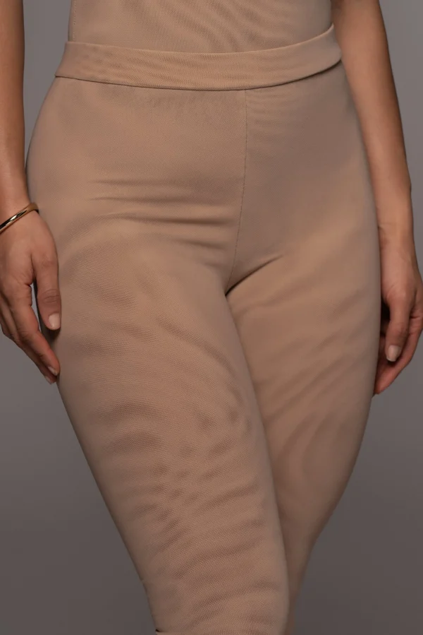 JLUXLABEL Beige Nina Mesh Pants