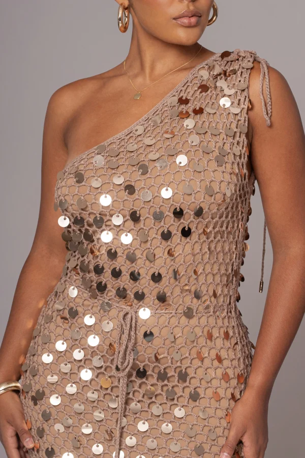 JLUXLABEL Beige Opulent Sunsets Maxi Dress