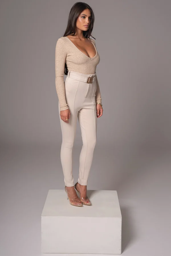 JLUXLABEL Beige Pegasus Chain Bodysuit