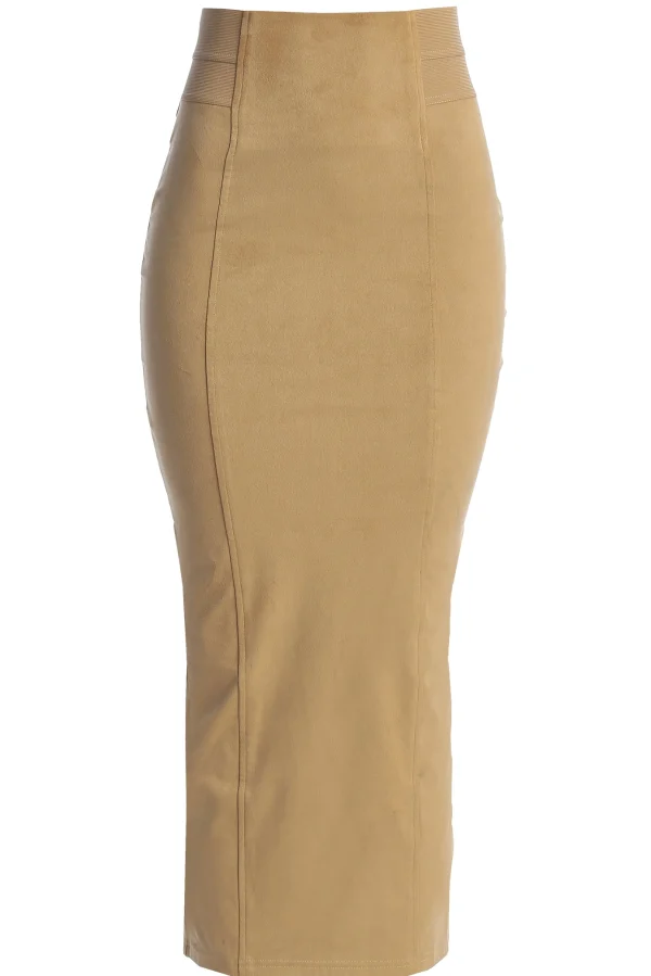 JLUXLABEL Beige Phoenix Suede Skirt