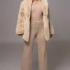 JLUXLABEL Beige Refined Faux Fur Oversized Coat