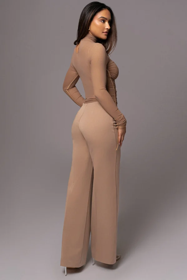 JLUXLABEL Beige Santiana Turtleneck Top