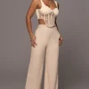 JLUXLABEL Beige Waverly Linen Trousers