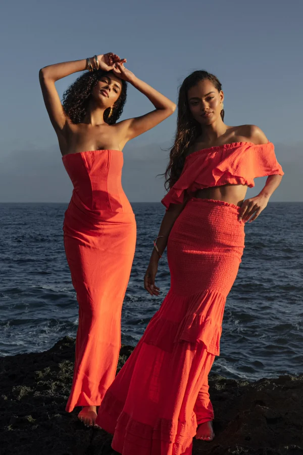 JLUXLABEL Berry Journey Linen Maxi Dress
