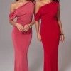 JLUXLABEL Berry/Red Classic Elegance Reversible Maxi Dress
