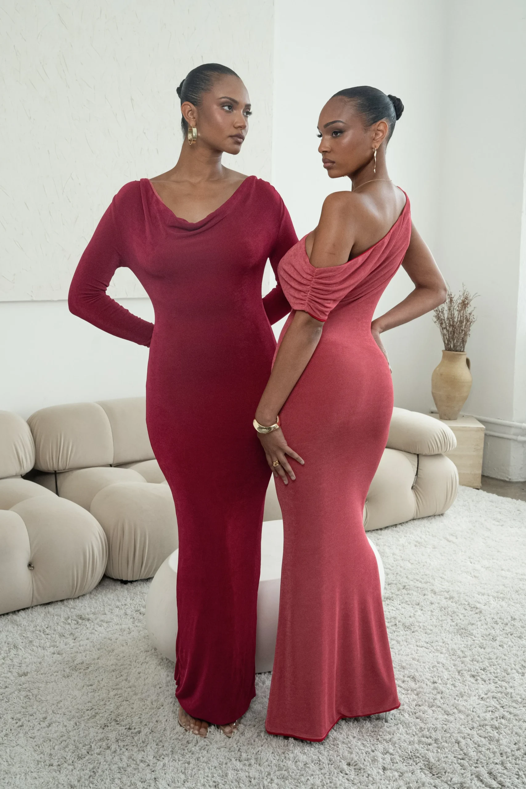 berryred_classic_elegance_22.webp JLUXLABEL Berry/Red Classic Elegance Reversible Maxi Dress