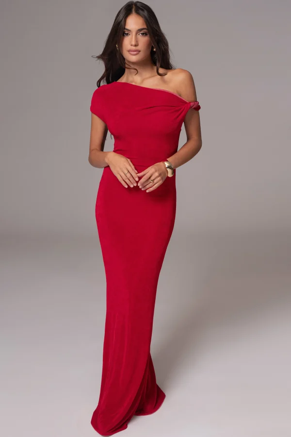 JLUXLABEL Berry/Red Classic Elegance Reversible Maxi Dress