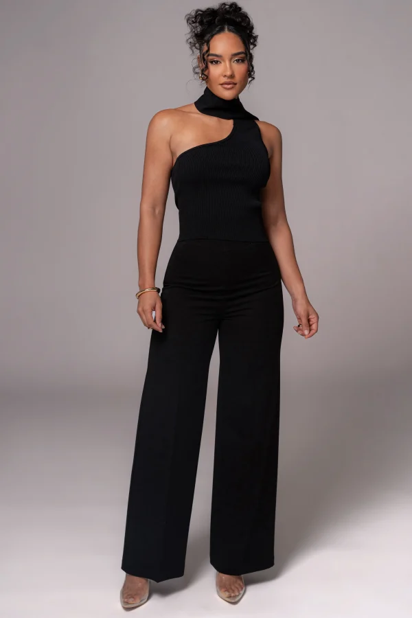 JLUXLABEL Black Anderson Ribbed Top