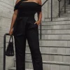 JLUXLABEL Black Asymmetrical Draped Trousers