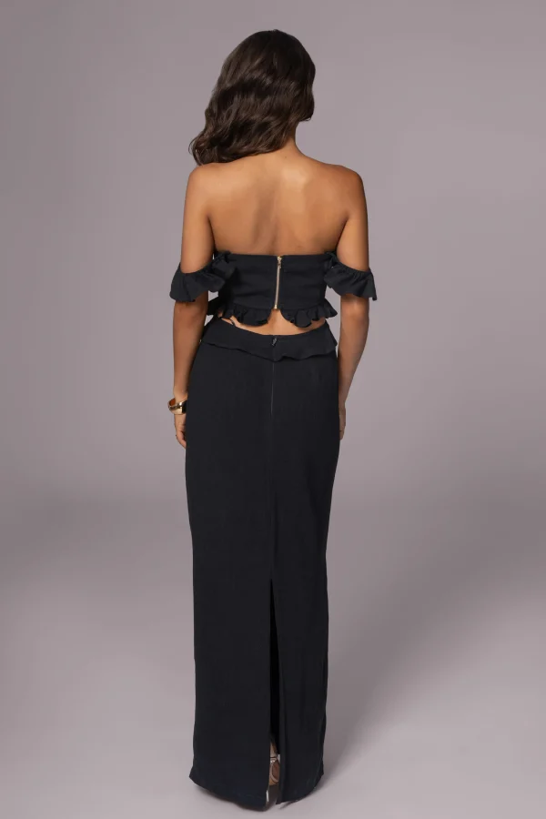 JLUXLABEL Black Brighter Days Linen Maxi Dress
