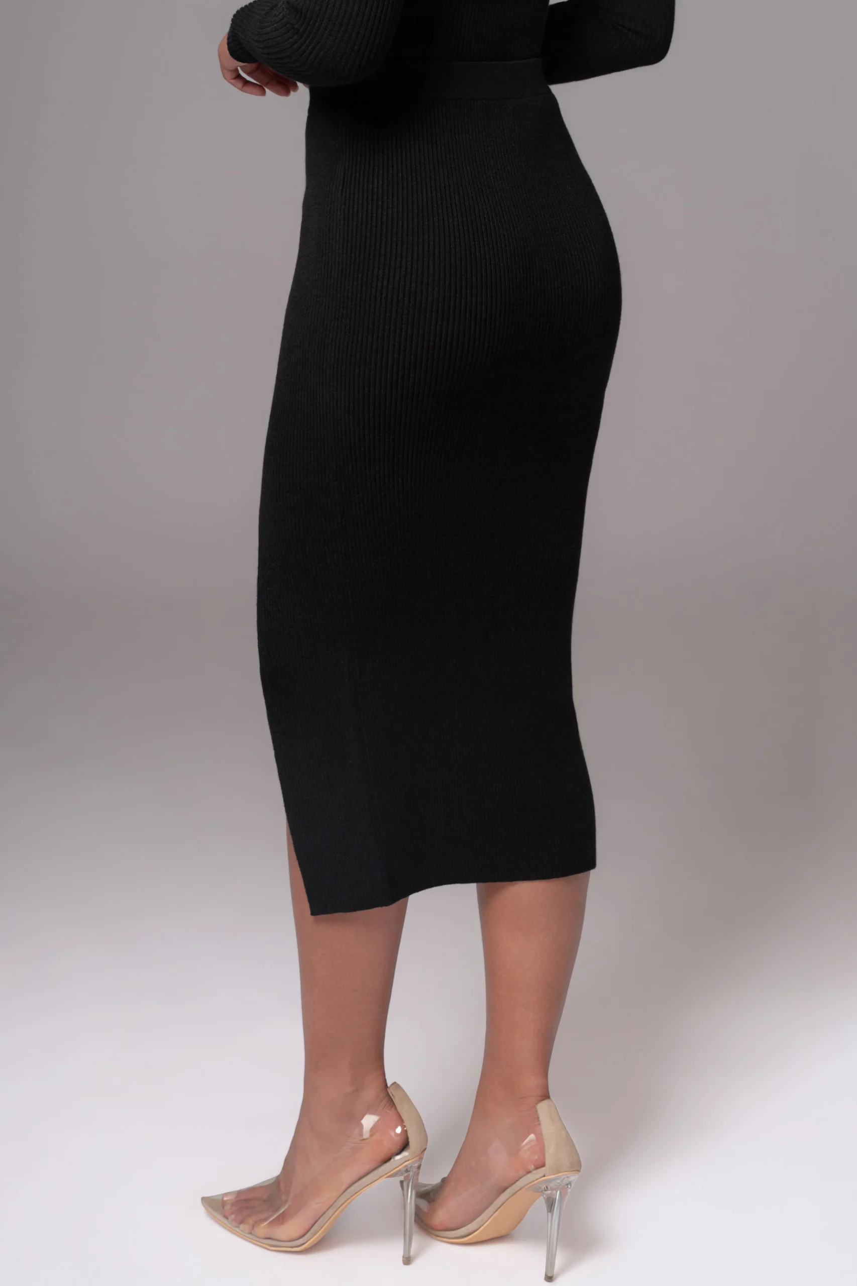 black_cardinal_essential__5.webp JLUXLABEL Black Cardinal Essential Knit Skirt