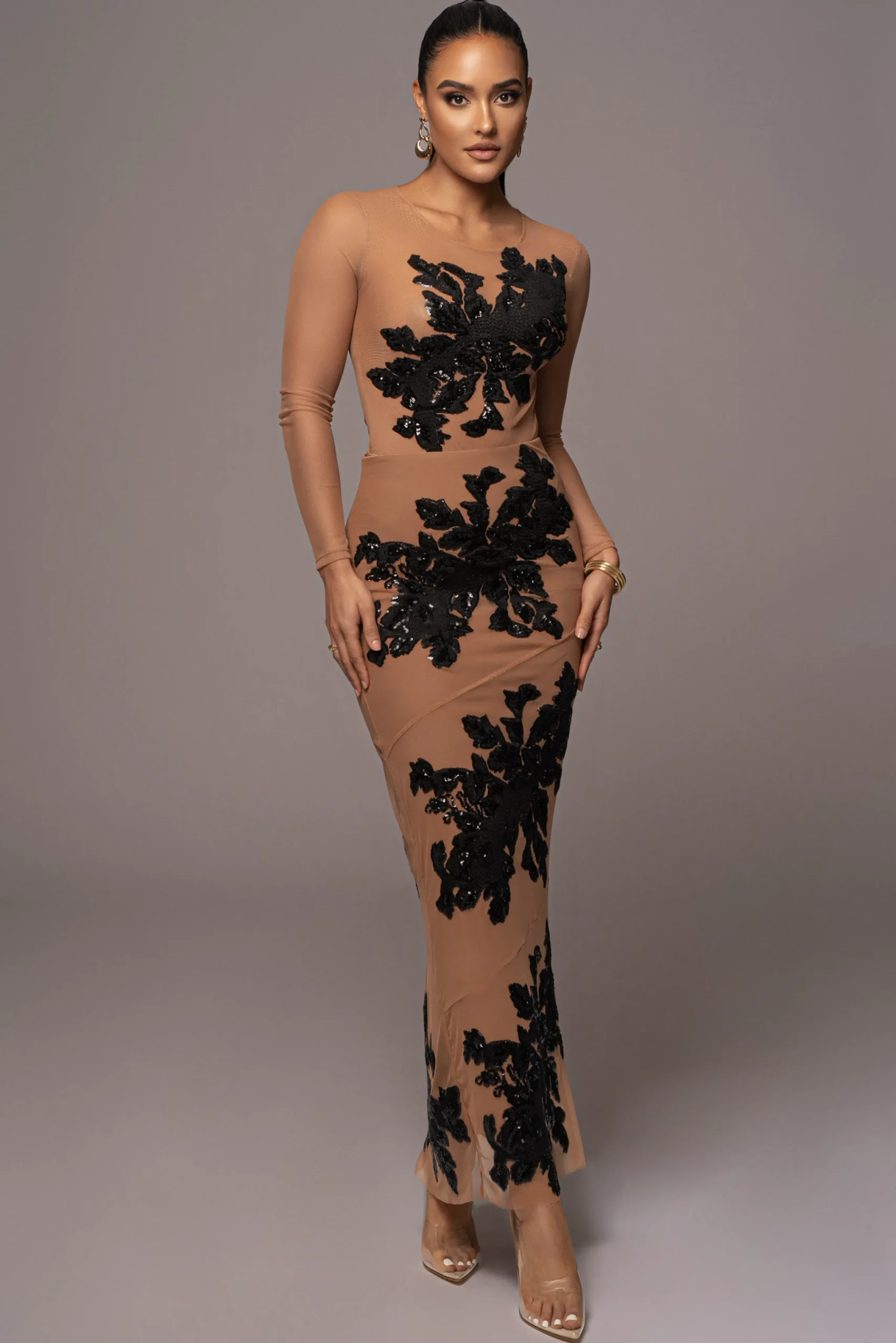 black_charmed_embroidered_2.webp JLUXLABEL Black Charmed Embroidered Mesh Bodysuit