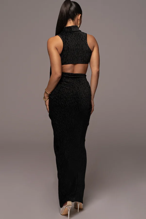 JLUXLABEL Black Chosen One Velvet Skirt Set