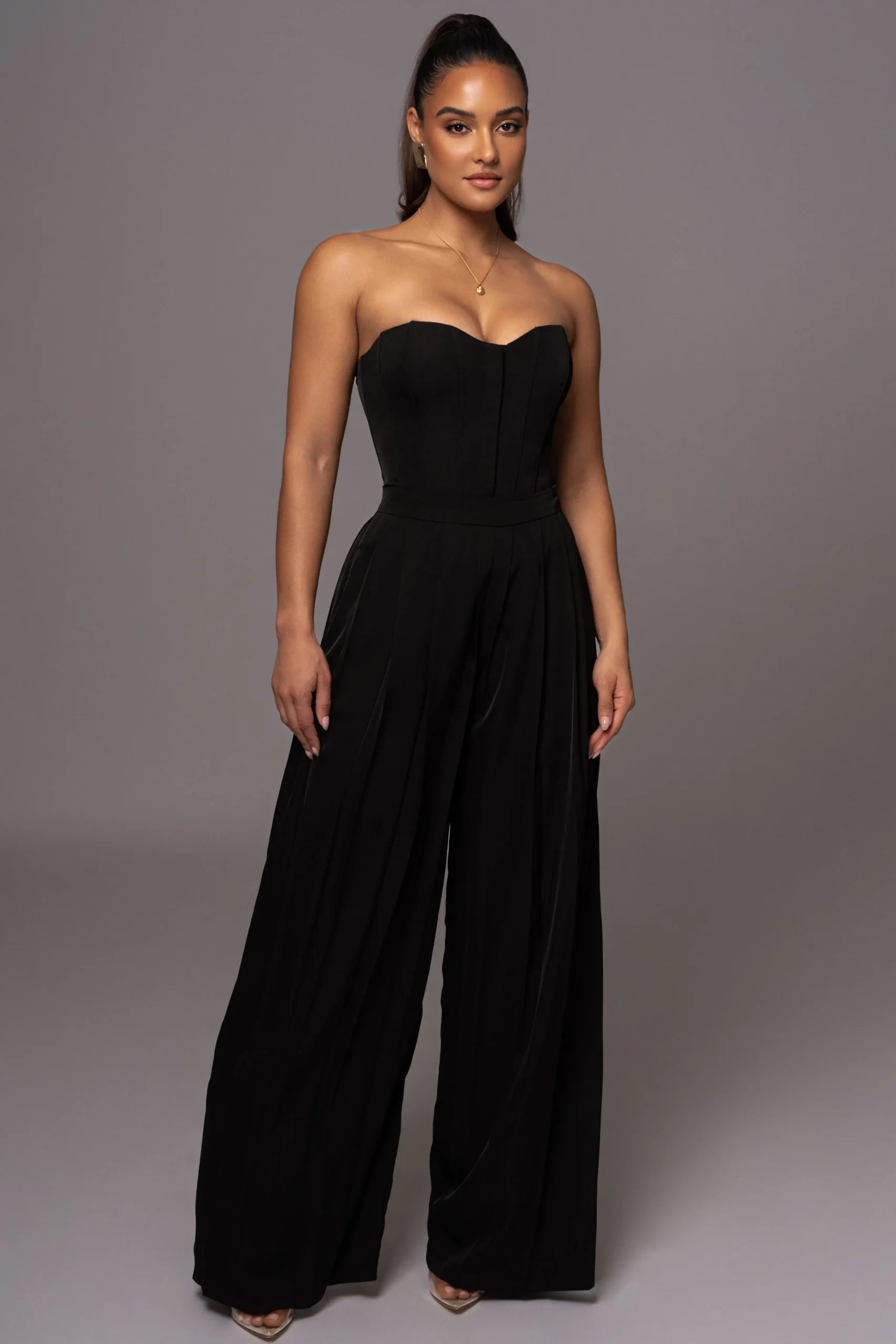black_clara_wide_leg_plea_0.webp JLUXLABEL Black Clara Wide Leg Pleated Trousers