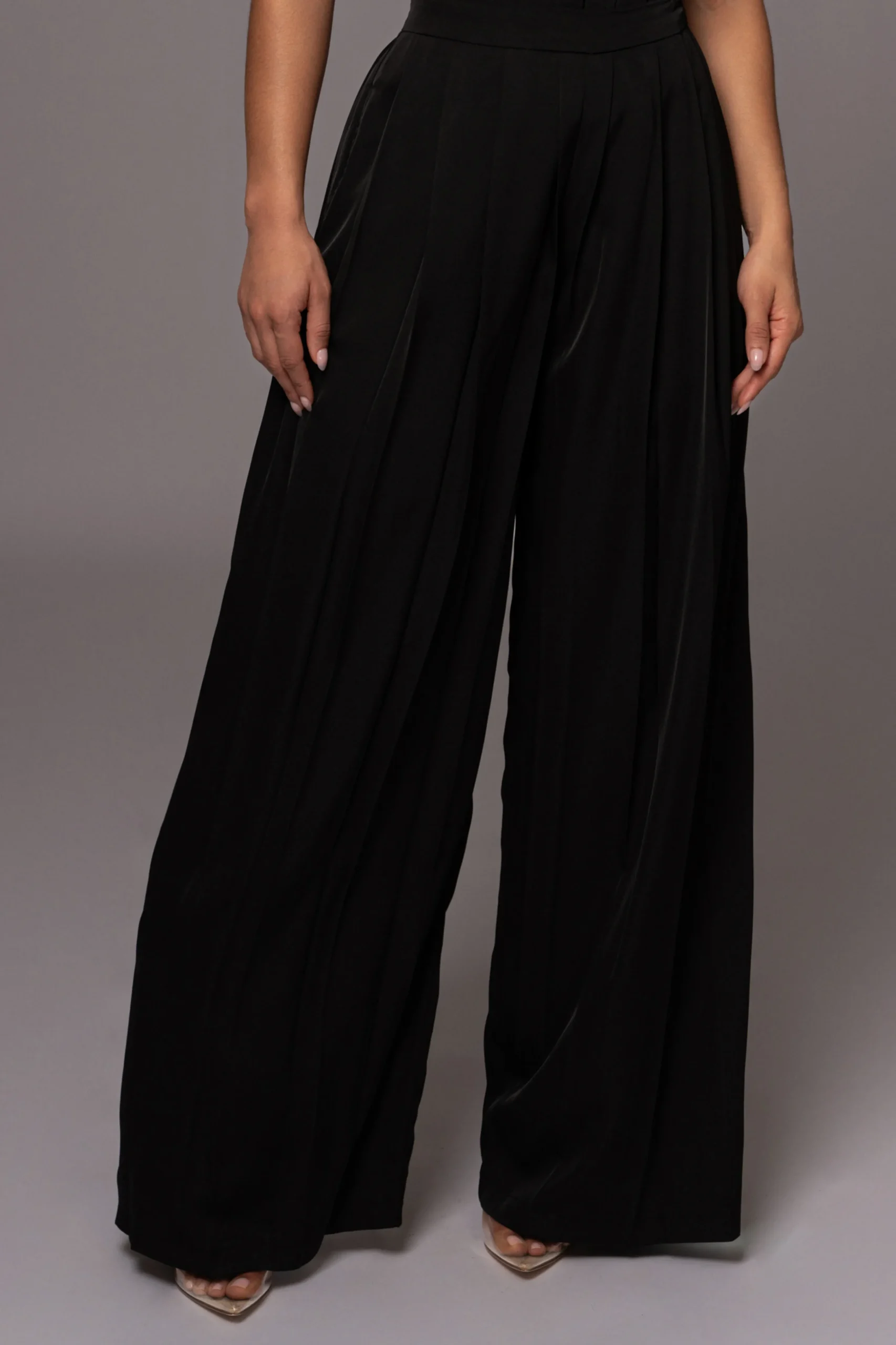 black_clara_wide_leg_plea_1.webp JLUXLABEL Black Clara Wide Leg Pleated Trousers