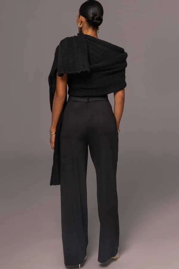 JLUXLABEL Black Classic High Rise Trousers