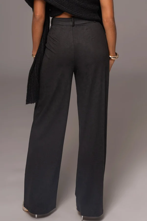 JLUXLABEL Black Classic High Rise Trousers