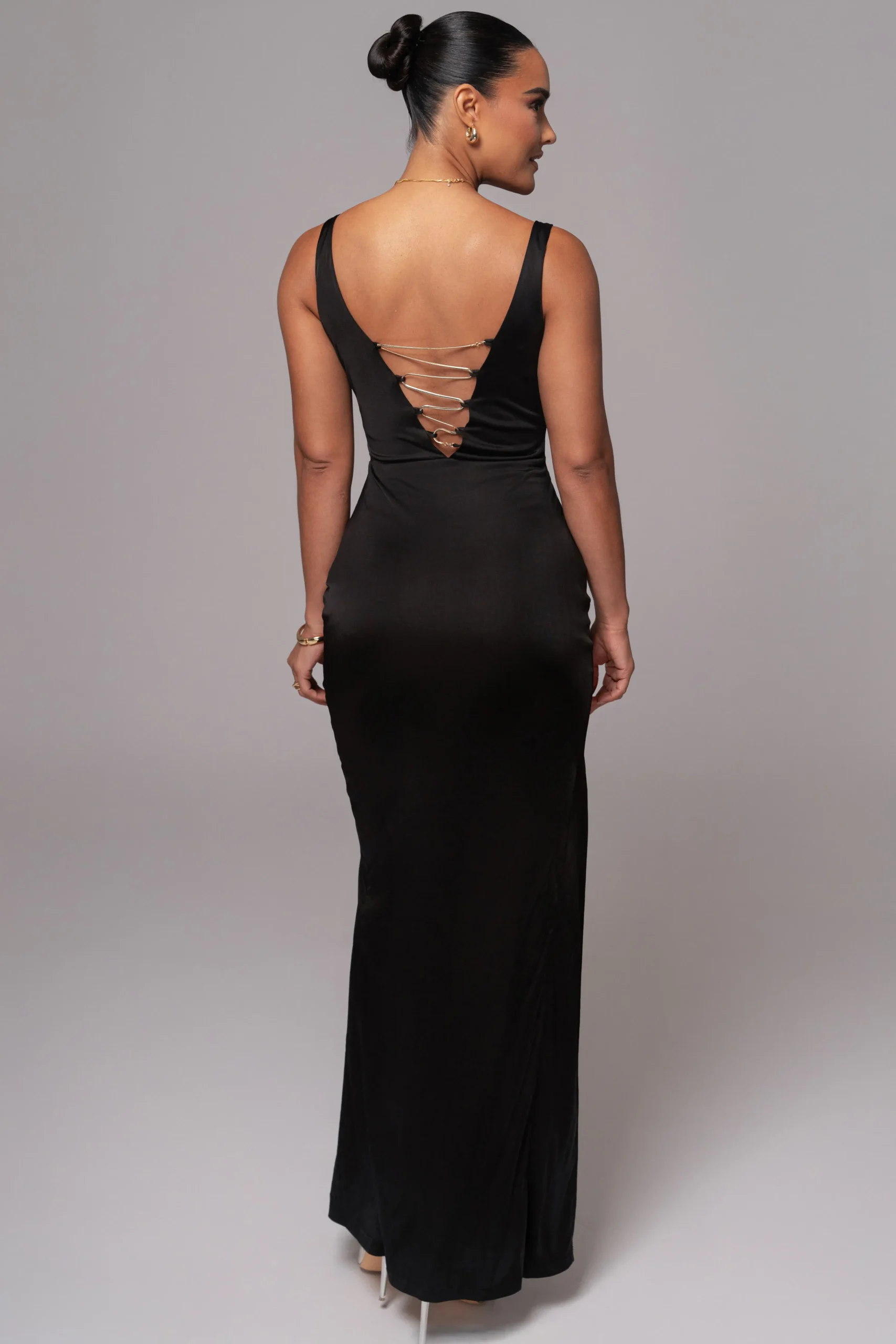 black_cowl_neck_chain_dre_3.webp JLUXLABEL Black Cowl Neck Chain Dress