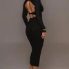 JLUXLABEL Black Danni Ribbed Maxi Dress