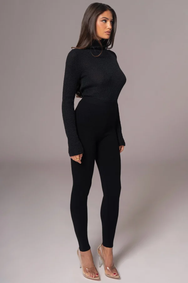 JLUXLABEL Black Effortless Knit Leggings
