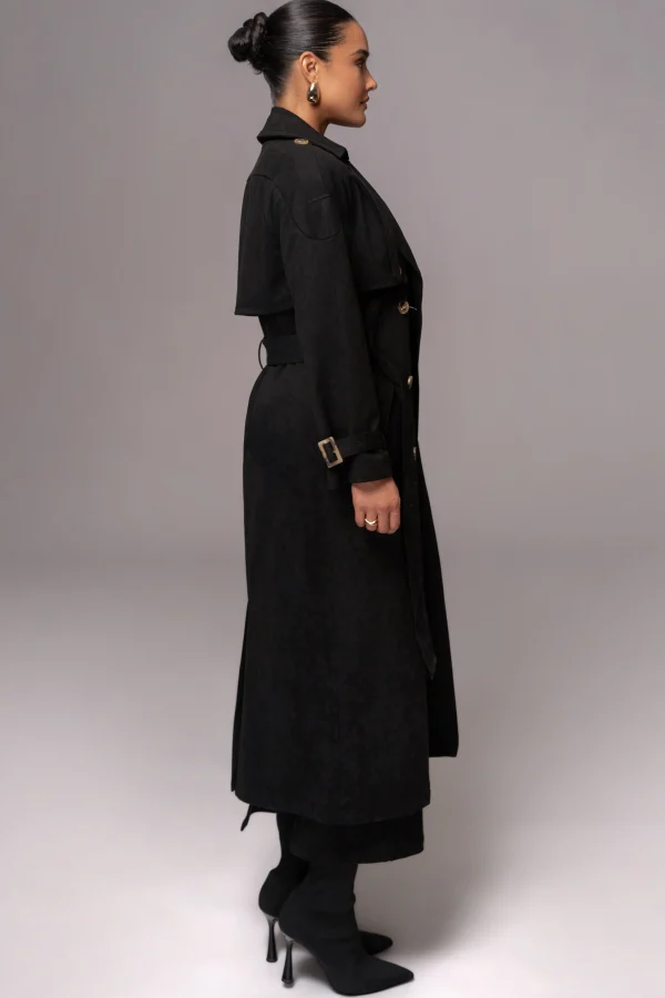 JLUXLABEL Black Elite Suede Coat