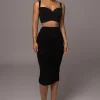 JLUXLABEL Black Extend Your Stay Skirt Set