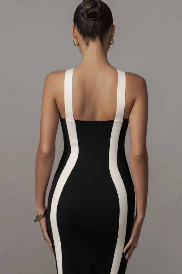 JLUXLABEL Black Fabiola Contrast Maxi Dress