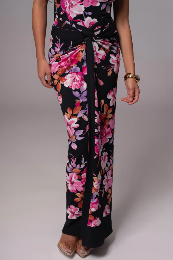 JLUXLABEL Black Floral Kamie Reversible Skirt Set