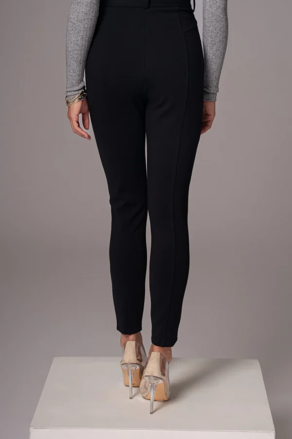 JLUXLABEL Black Golden Buckled Pants